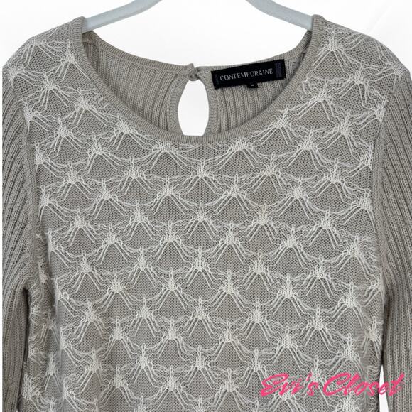 Contemporaine Woman's Sweater Beige Sz M - Picture 3 of 8